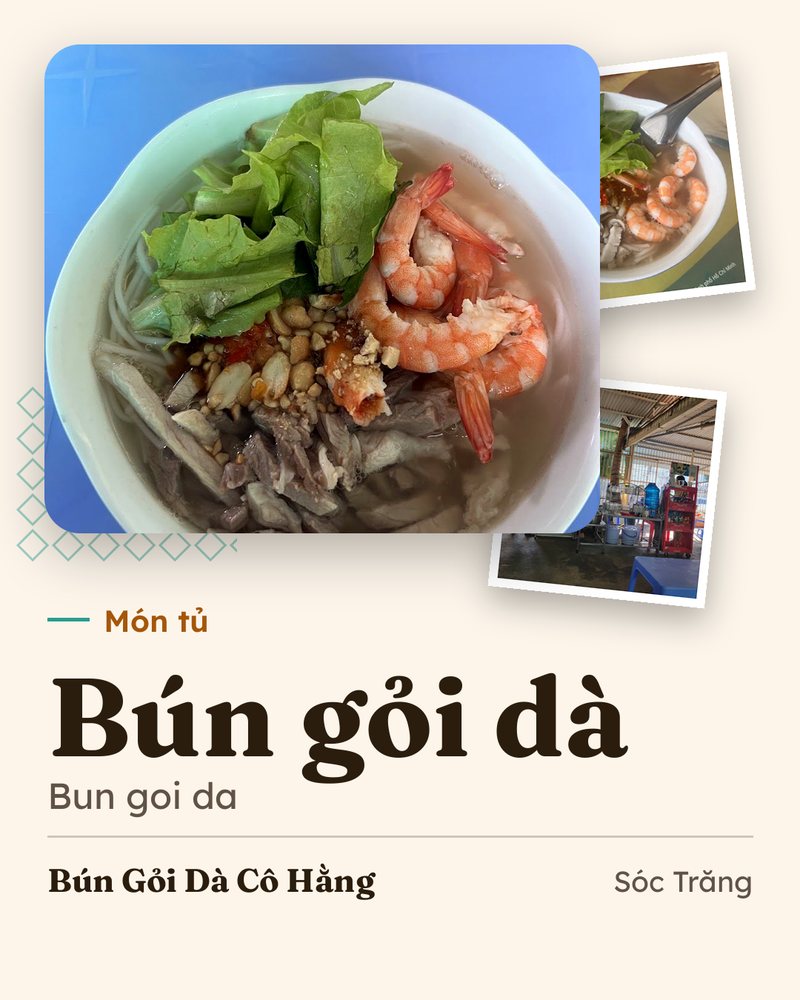 Món tủ: Bún gỏi dà (Bun goi da) · Bún Gỏi Dà Cô Hằng · Sóc Trăng